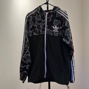 Adidas camo wind breaker hoodie